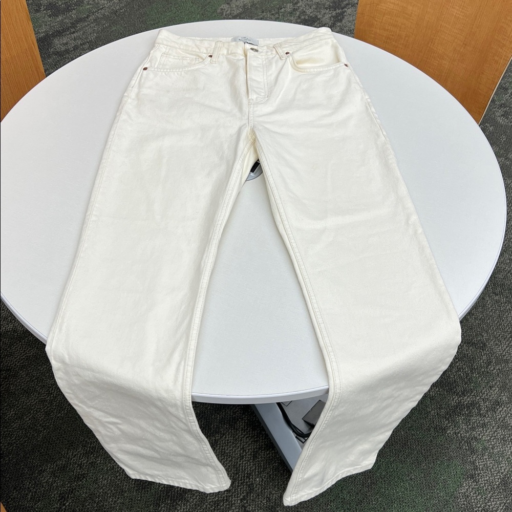 Reformation x Camille Rowe mid rise relaxed straight leg jeans fior di latte 27 - Picture 2 of 15